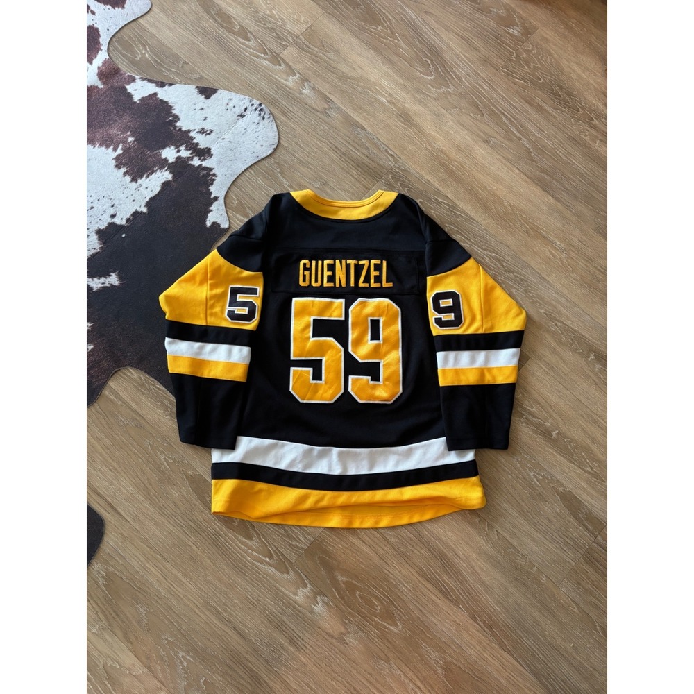 NHL Pittsburgh Penguins Jake Guentzel #59 Youth Hockey Jersey Black Gold L/XL